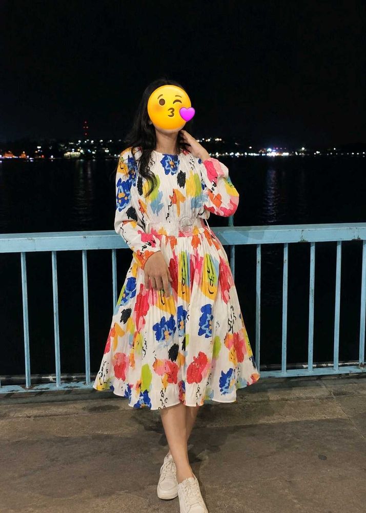 Colorful Abstract Print Dress