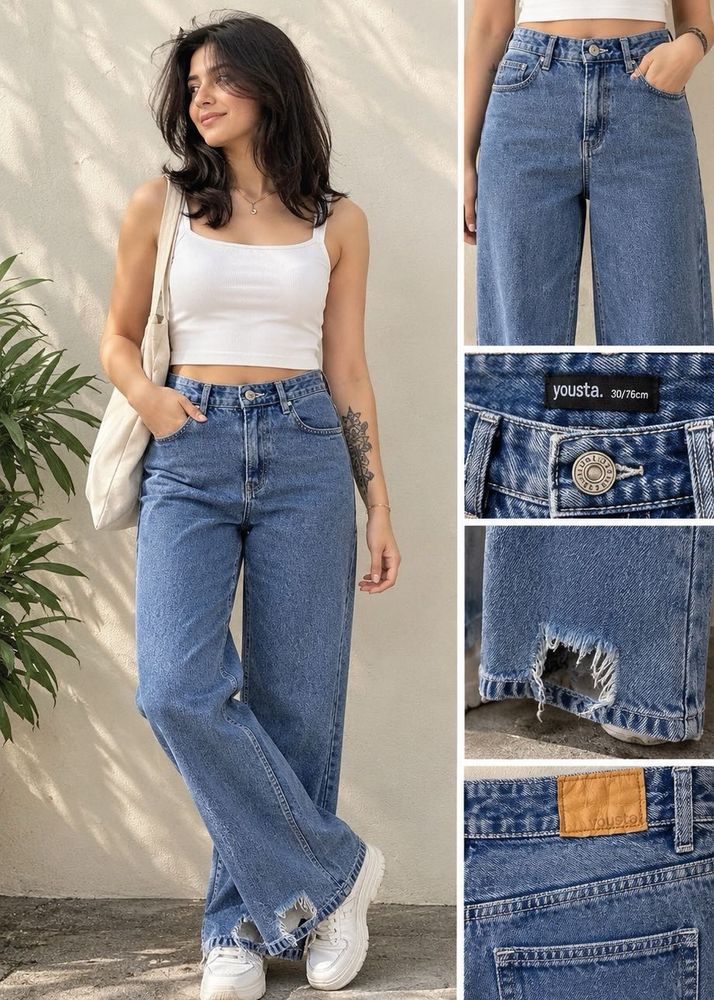 High Waisted Wide Leg Jeans