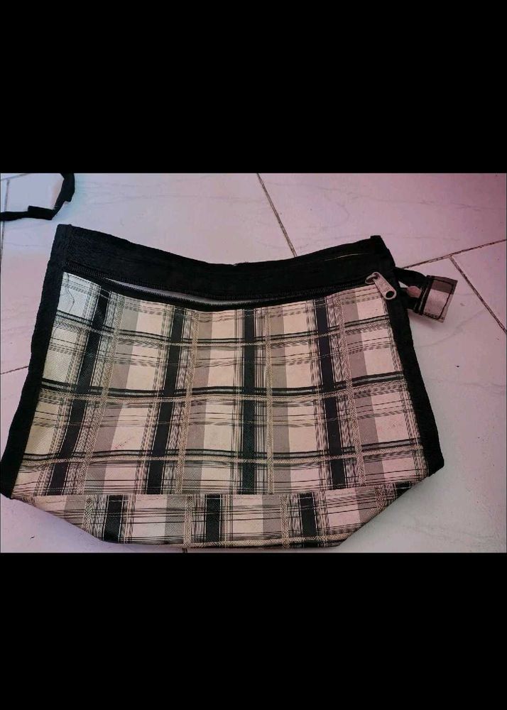 beautiful checked pouch