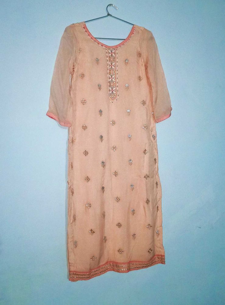 Peach Suit Salvar Dupatta Set