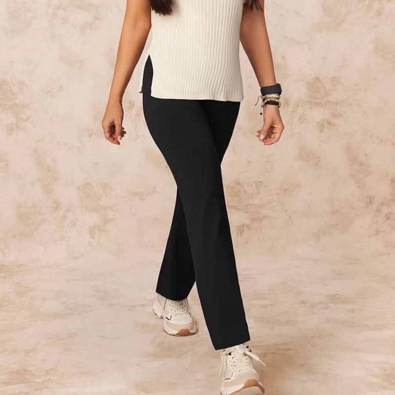 Black Women Straight Trousers