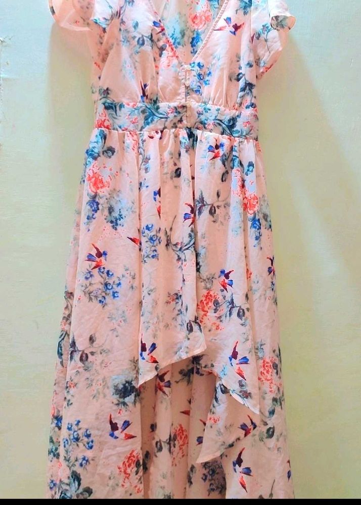 Pink Dress Floral Prints For 30 Bust