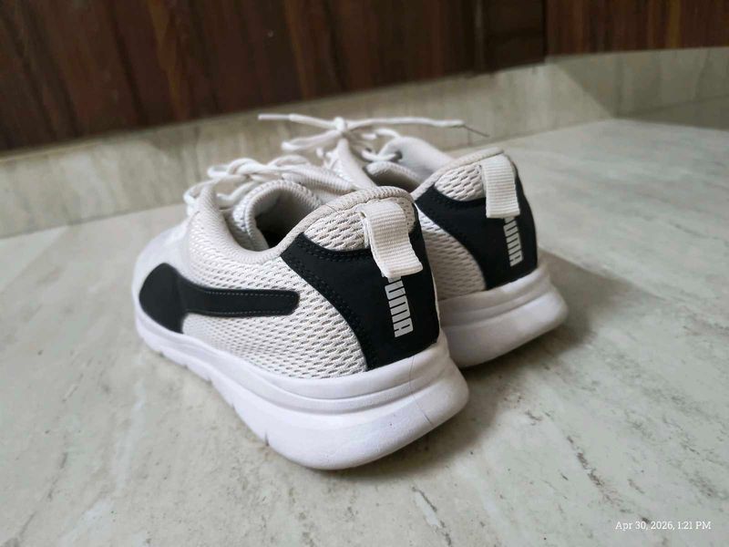 Puma White &amp; Black Sneakers