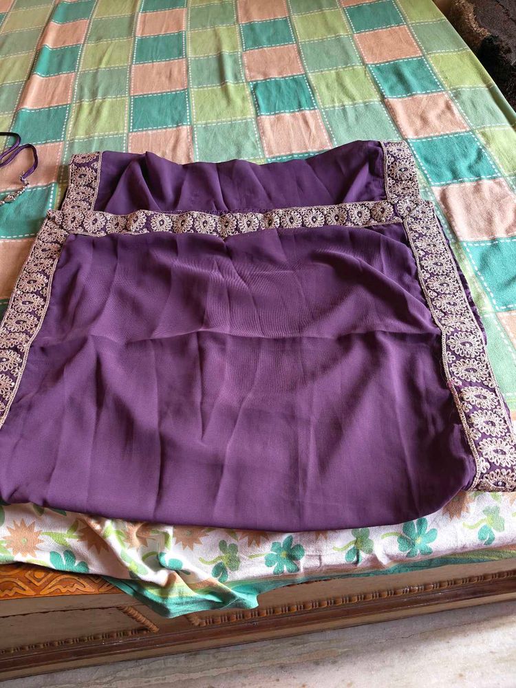 Elegant Purple Sharara with Embellished Border