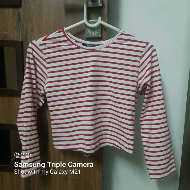 Red And White Striped Top From Yousta