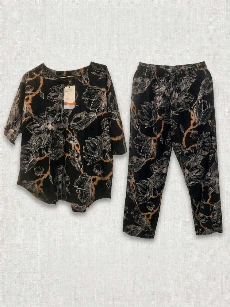 Women's Soft Cotton Blend Floral Printed Round Nec
