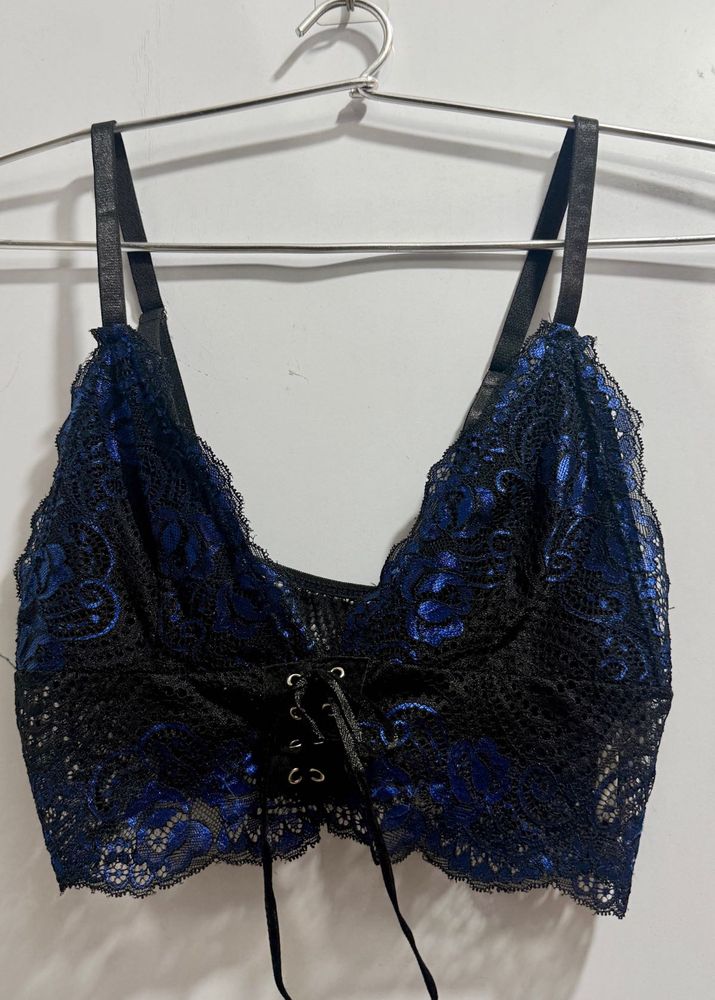 midnight Lace Corset Bralette