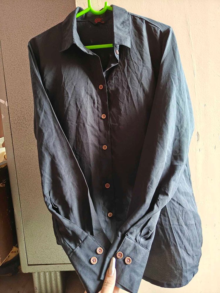 Classic Black Button-Up Shirt