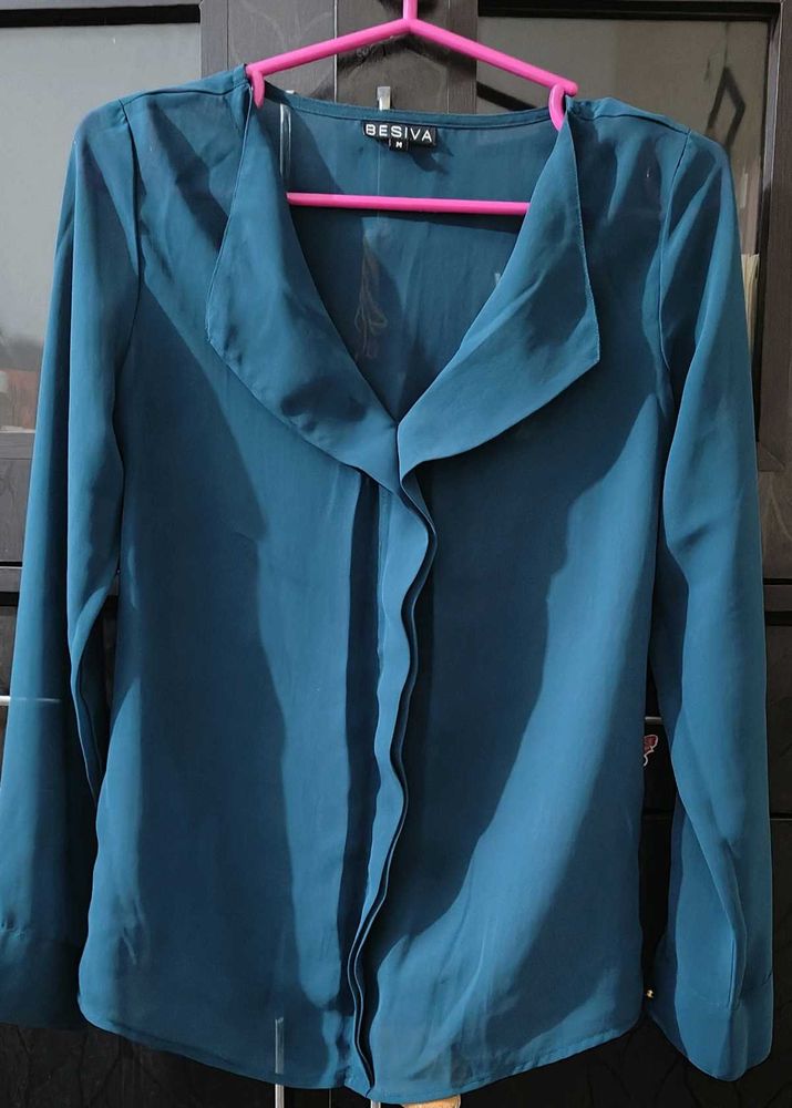 Elegant Besiva Teal Blouse