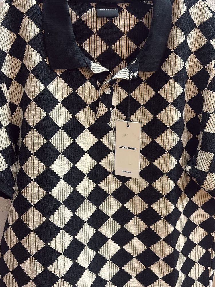 Jack &amp; jones Diamond Pattern Polo Shirt
