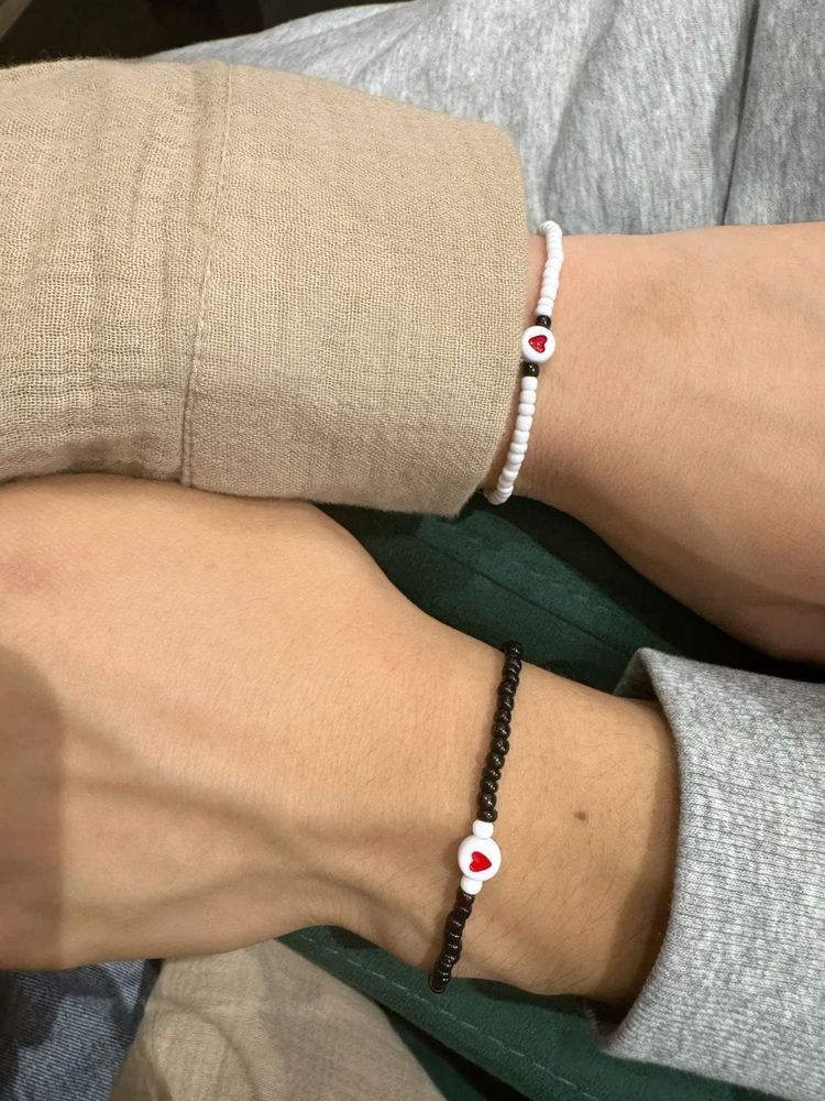 Cute Beaded Heart Bracelets (Set of 2)