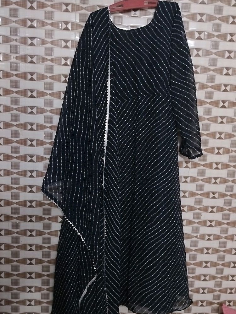 Striped Anarkali Dress