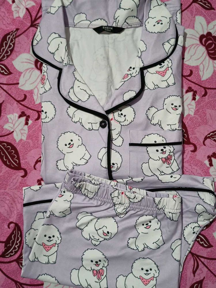 Cute Dog Print Pajama Set