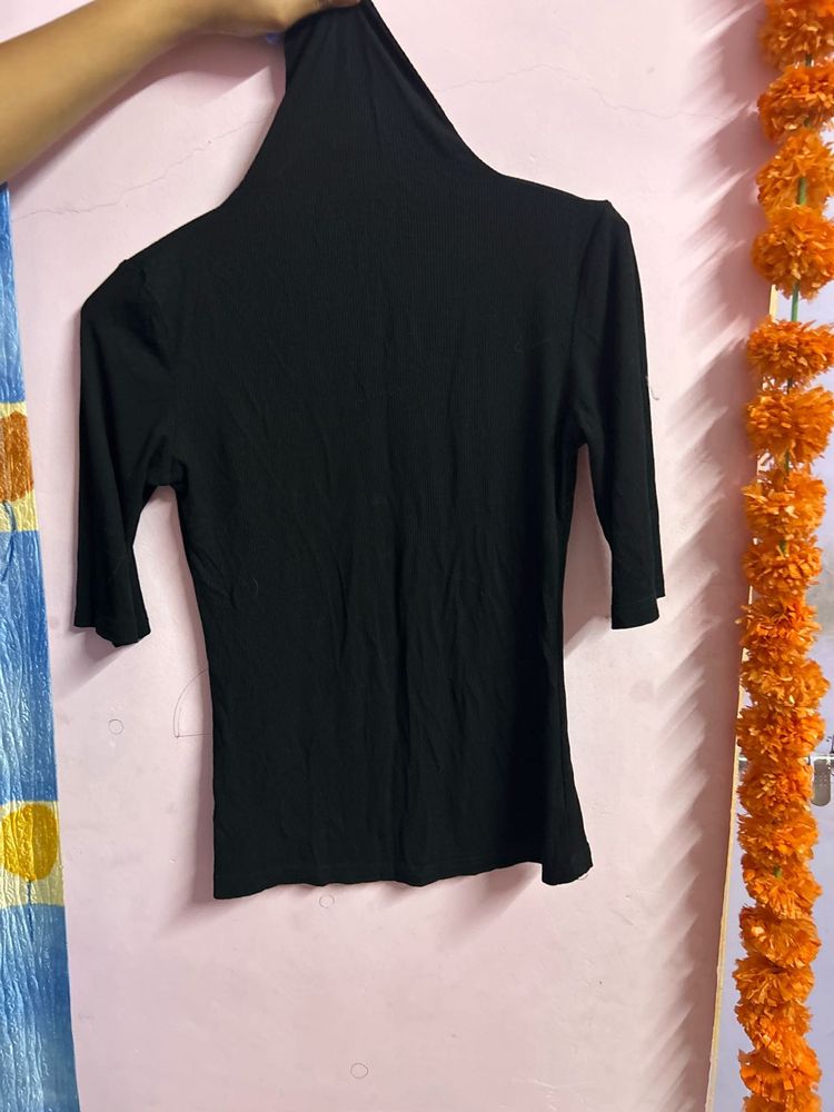 Classic Black Turtleneck Top