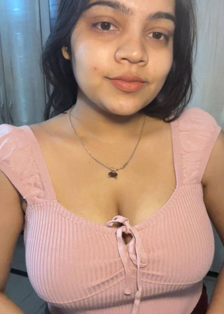 Pink Ribbed Tie-Front Top