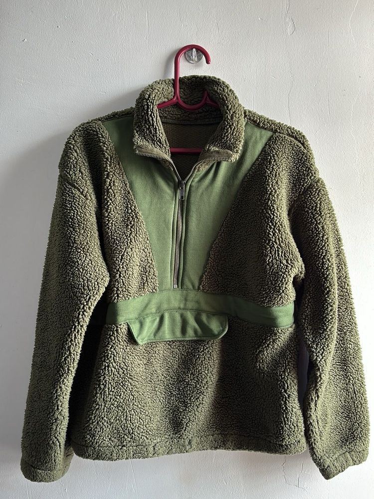 Green Fleece Pullover Jacket size -s