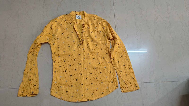 boys Yellow Printed Kurta age10-13 years