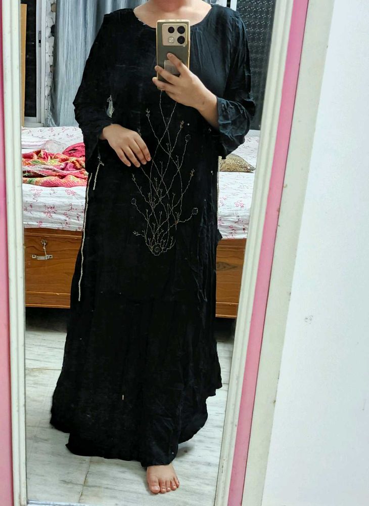 Women's Black Printed Kurti