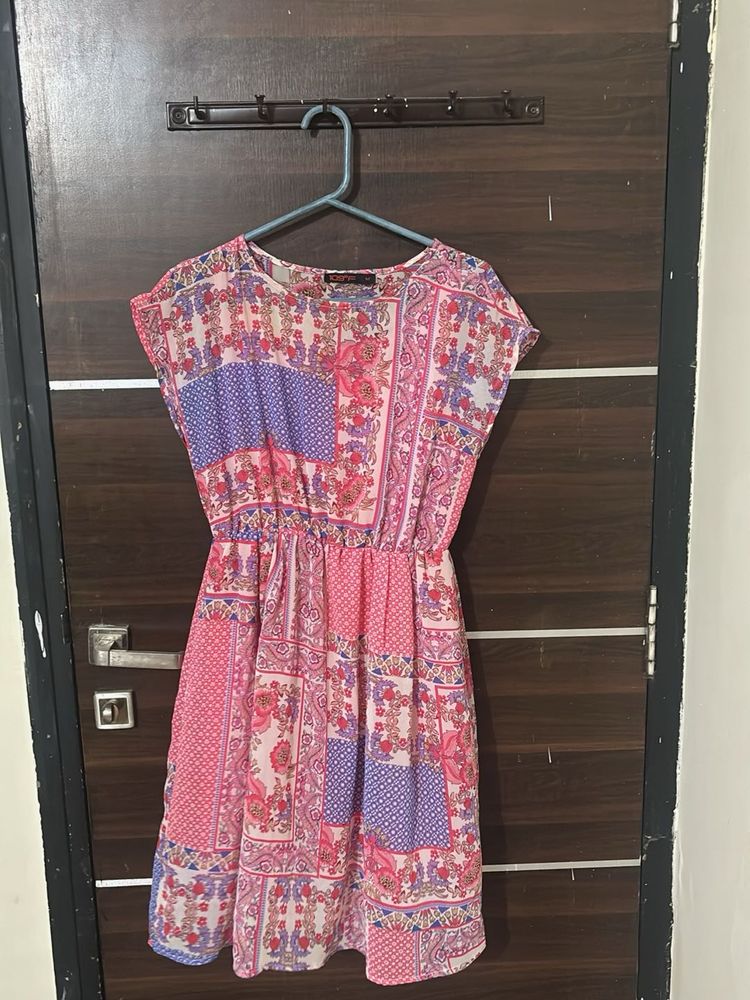 Bohemian Patchwork Mini Dress