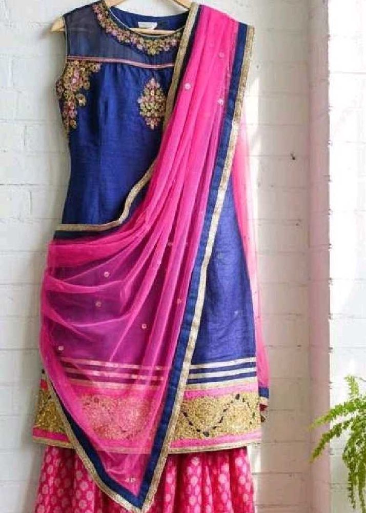 Designer Blue &amp; Pink Lehenga Choli