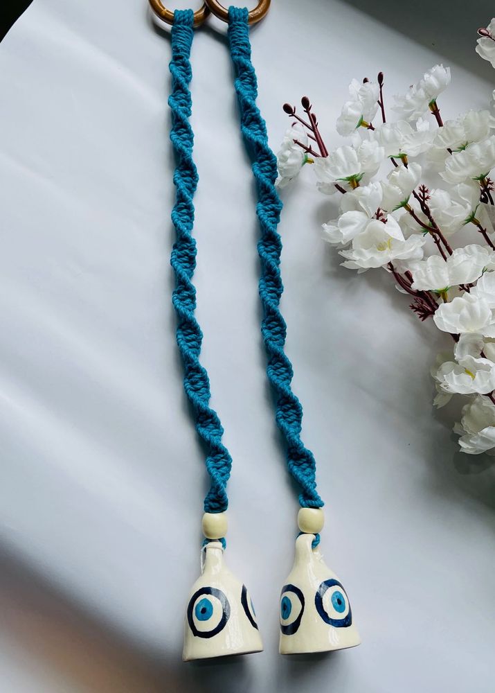 Evil Eye macrame  Hanging Bells
