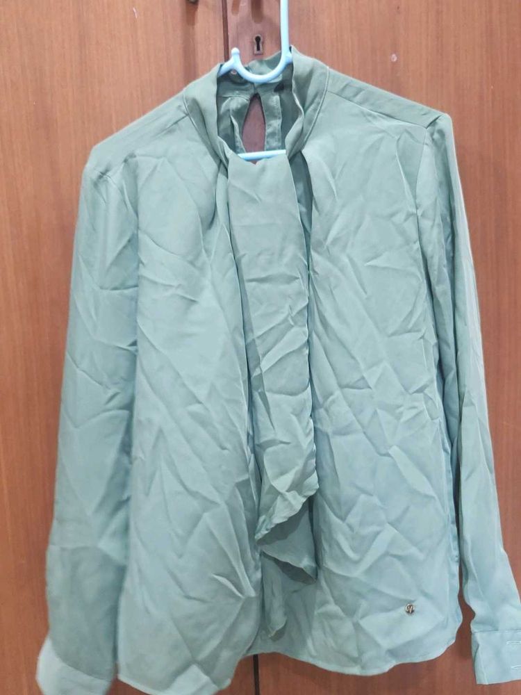 Elegant Sage Green Bow Top