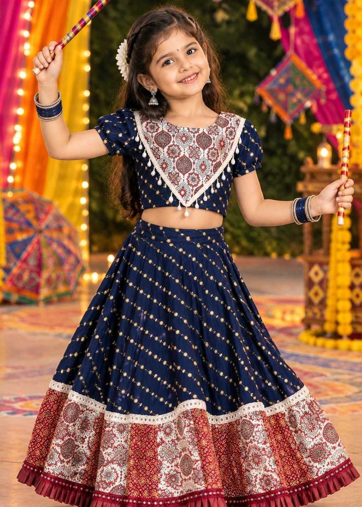 Navratri Chaniya Choli Navy Blue Ethnic Lehenga