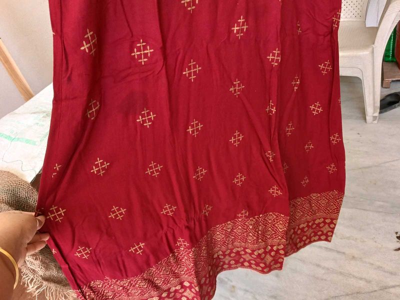 Beautiful Maroon Embroidered Kurta