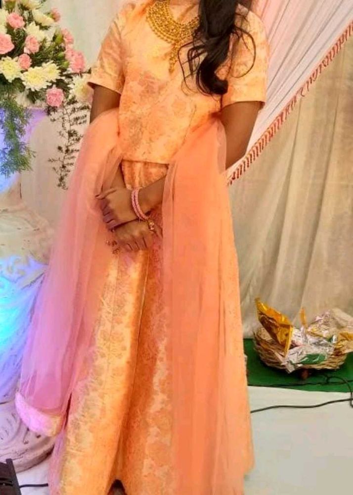 Anusnka sharma wedding Pink Brocade Lehenga