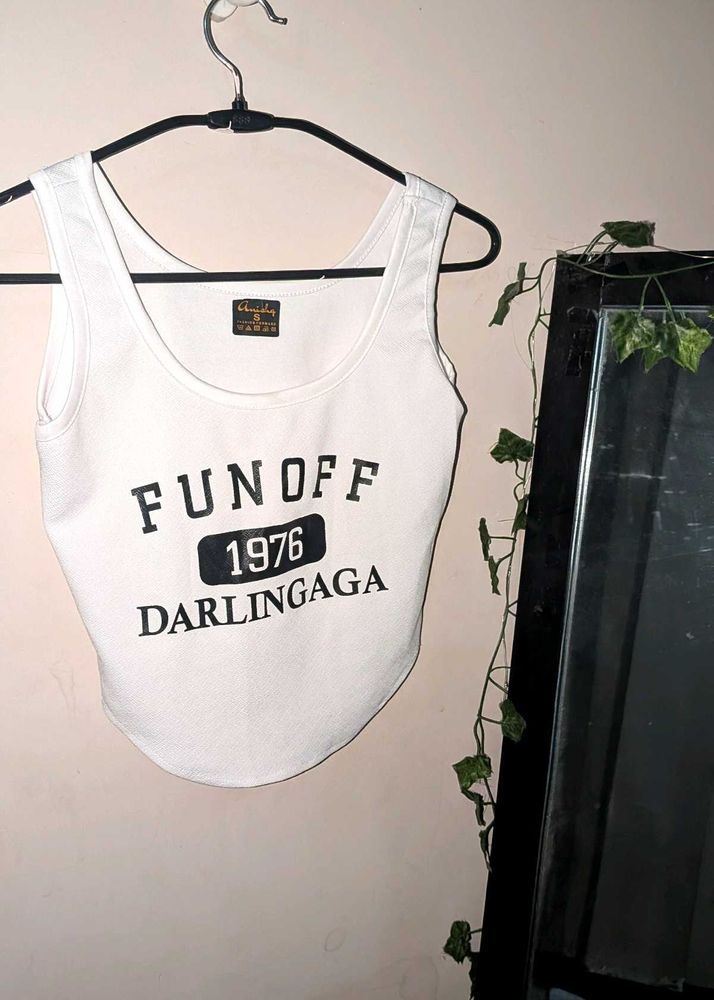 FUN OFF 1976 Darlingaga White Tank Top