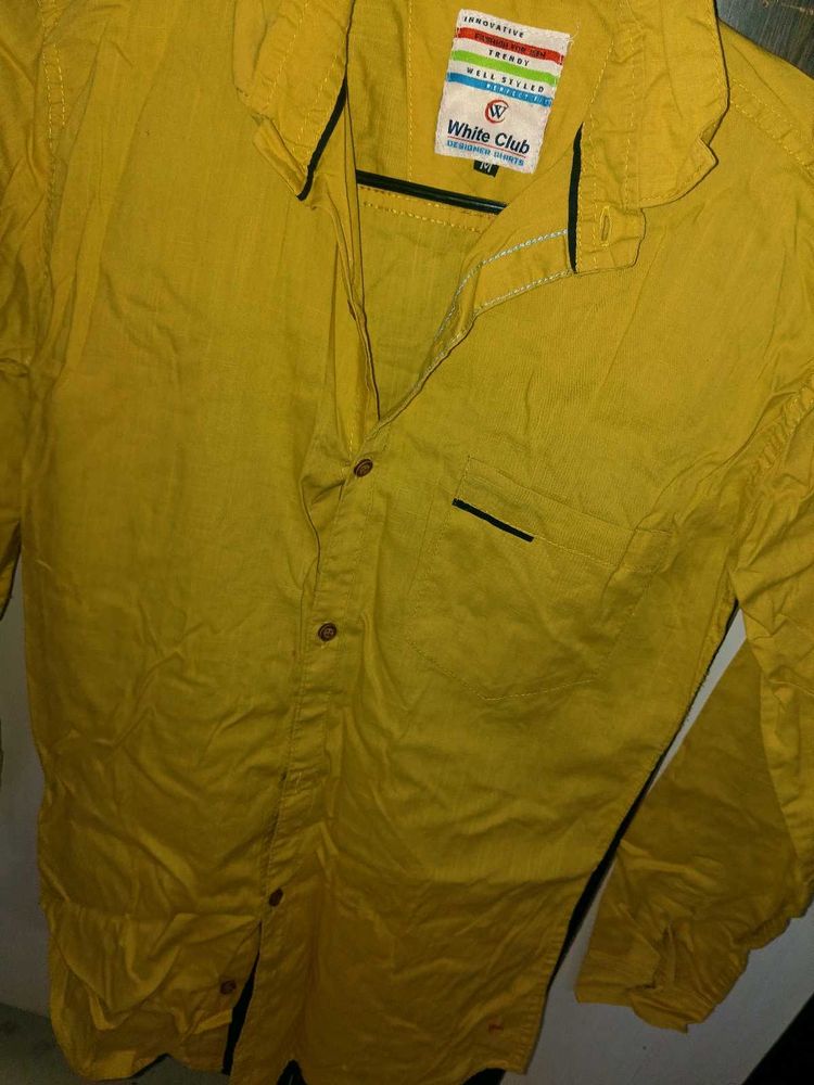 Yellow White Club Casual Shirt