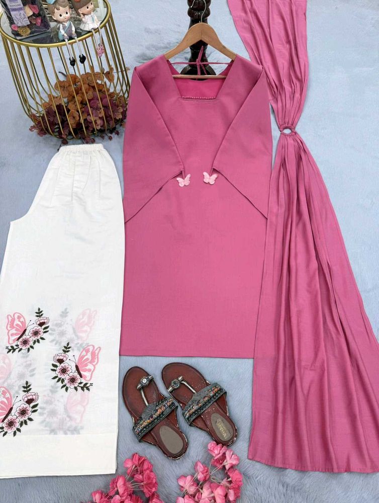 Beautiful Pink Kurta Set with Palazzo