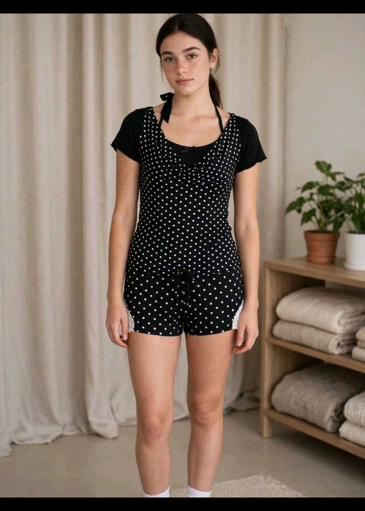 Cute Polka Dot Pajama Set