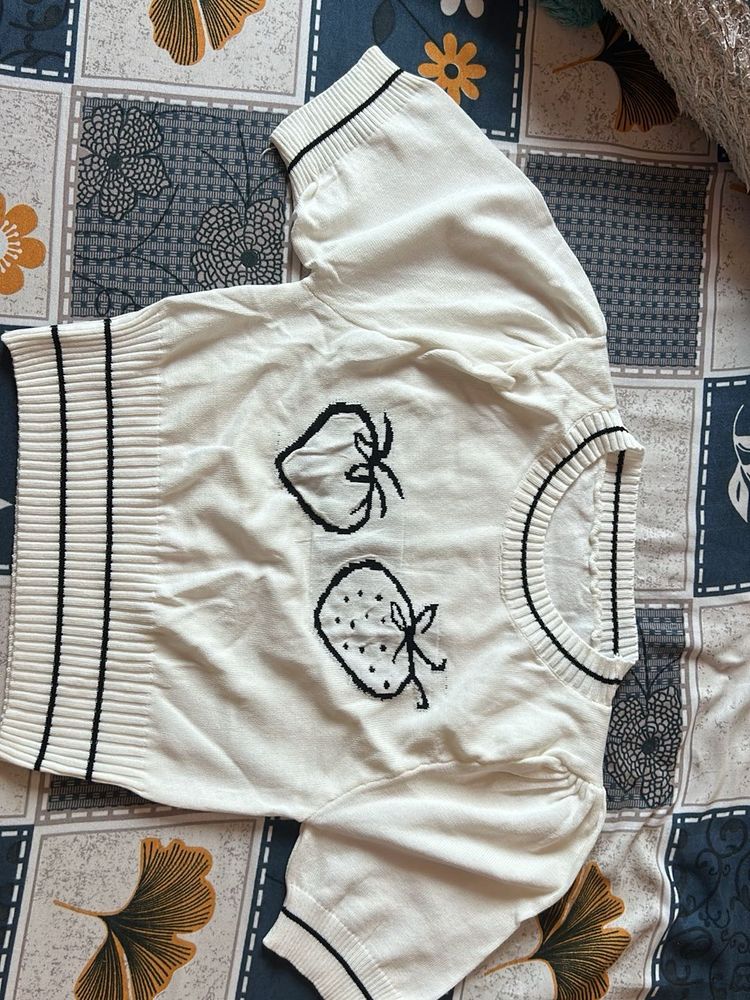 Cute Strawberry Knit Sweater