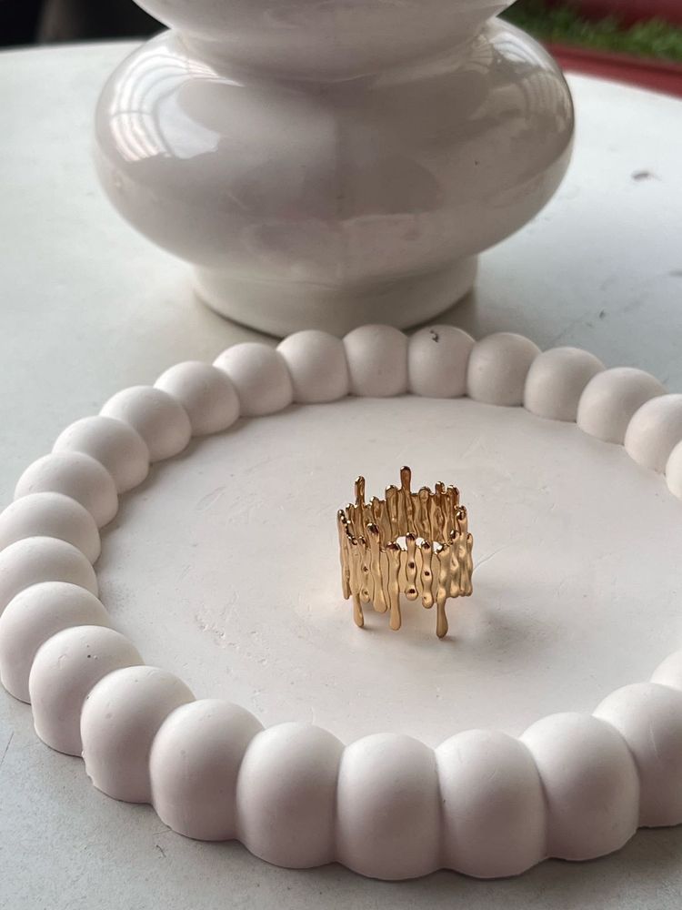 Statement Gold-Tone Drip Ring