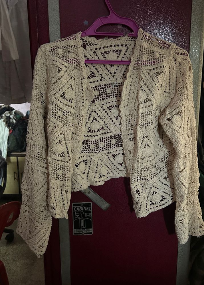 Crochet Knit Kimono Cardigan