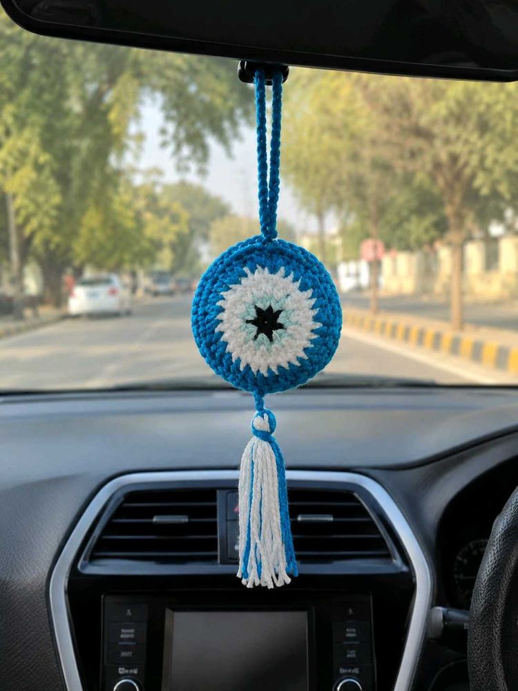 Crocheted Evil Eye 🧿 Car Charm 😍💓