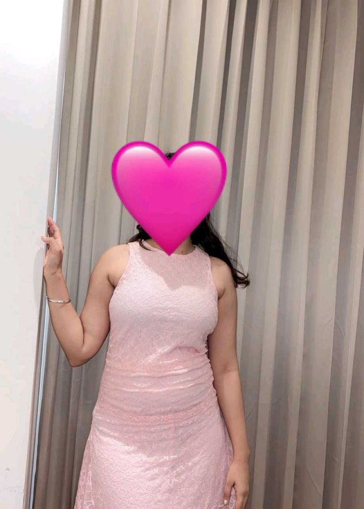 Elegant Pink Lace Dress