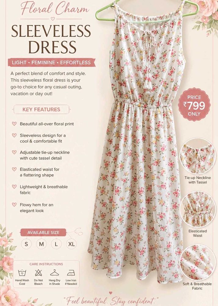 Floral Sleeveless Midi Dress