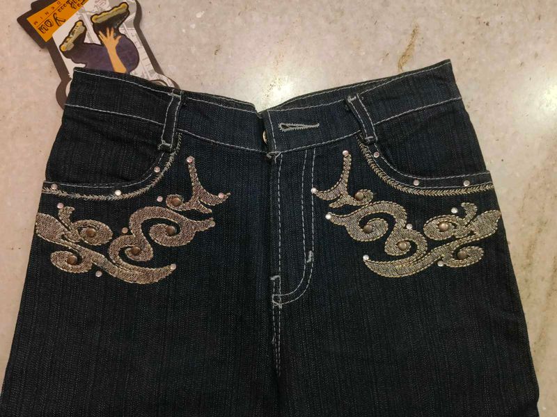 Y2K Dark Blue Straight Fit Denim Jeans