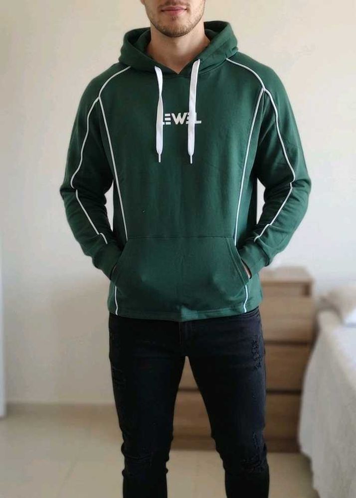 The Brand New Green Hoodie with White Piping