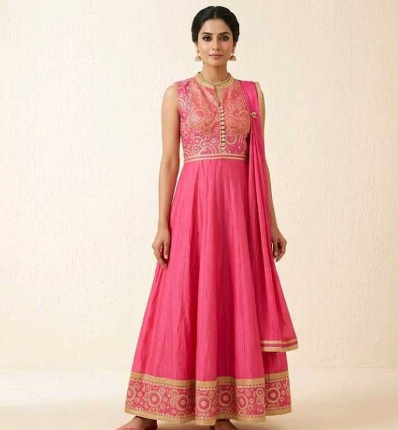 Stunning Pink Anarkali Gown