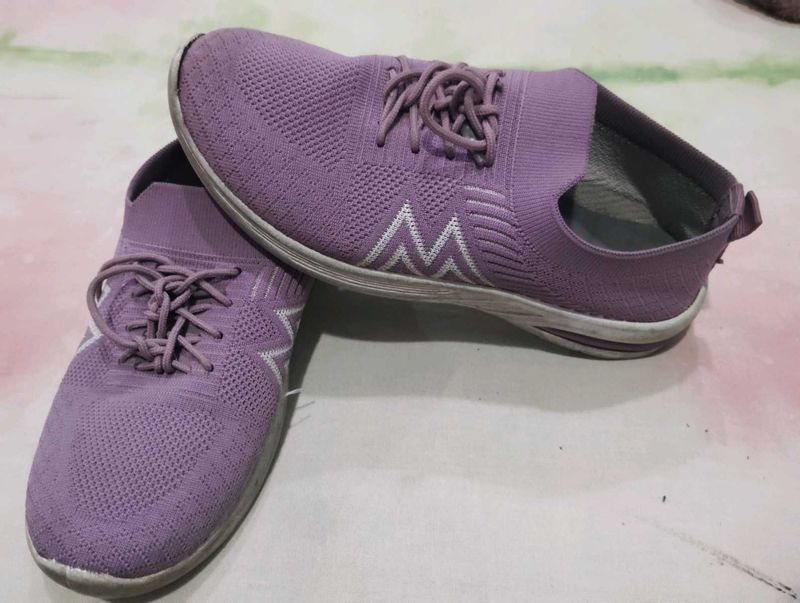 Purple Knit Sneakers