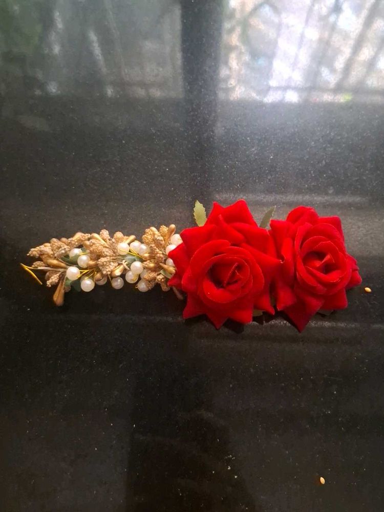 Red Rose Floral Hair Accessory