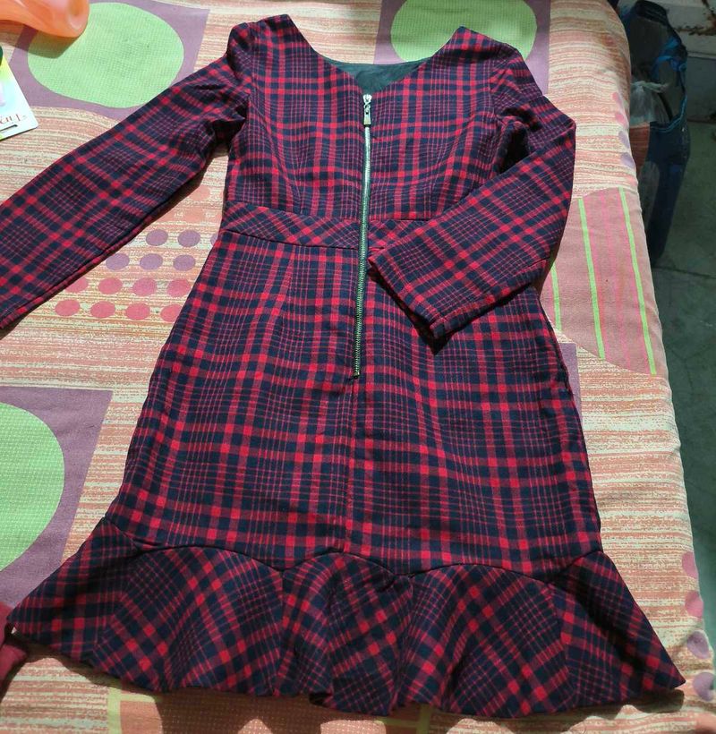 Red Plaid Fit &amp; Flare Dress