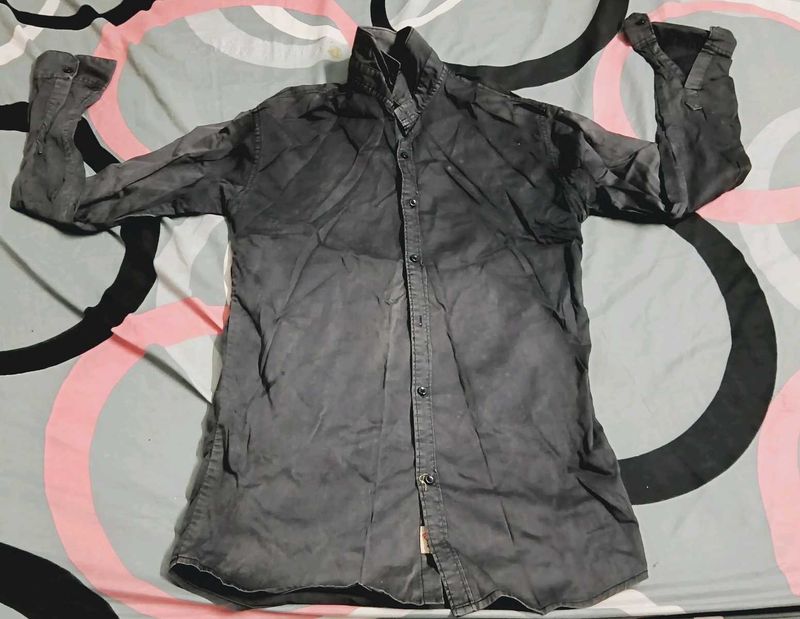 Men's Charcoal Button-Down Shirt