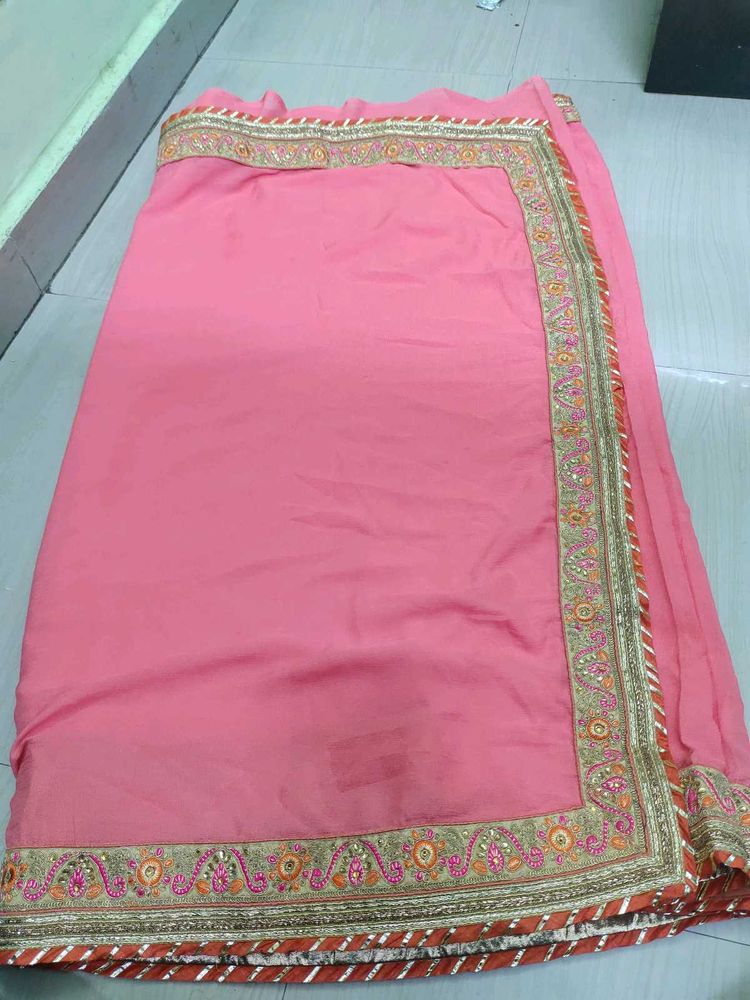 Beautiful Pink Embroidered Saree