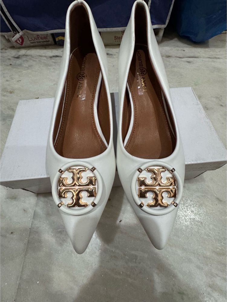 White Tory Burch Heels
