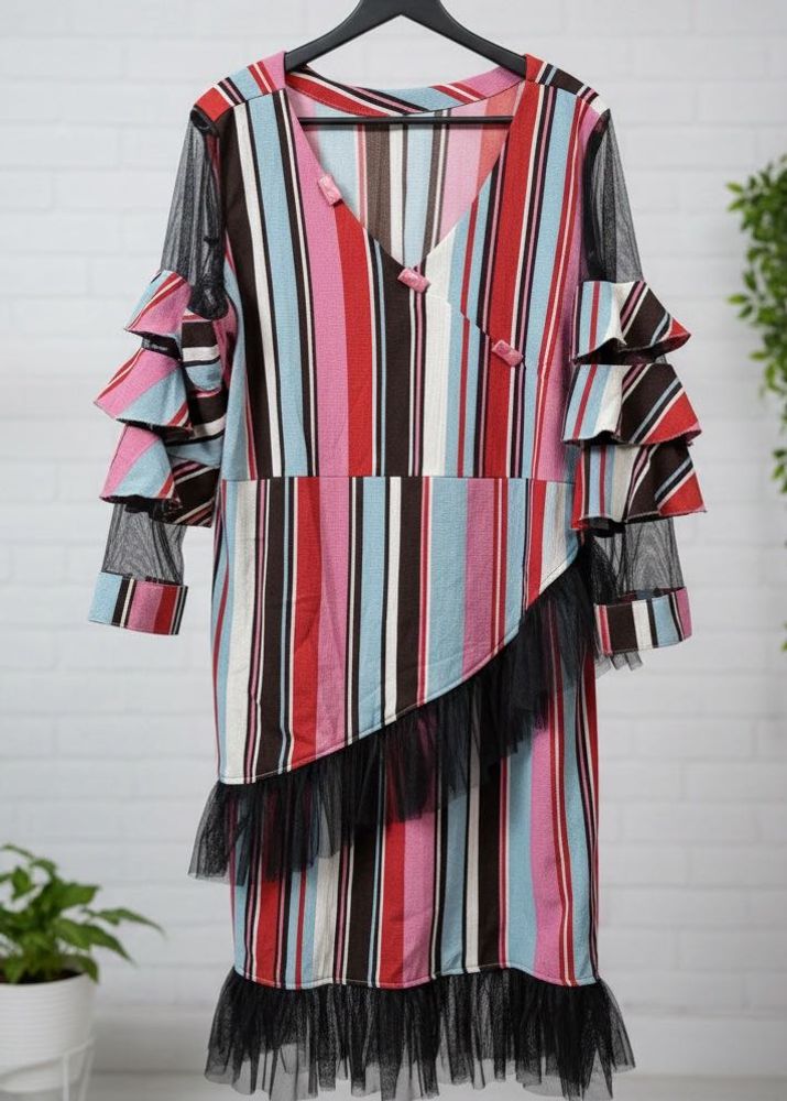 Striped Ruffle Dress