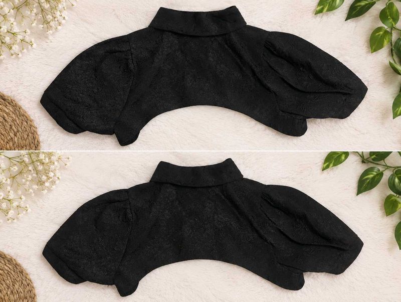 Textured black collar shrug